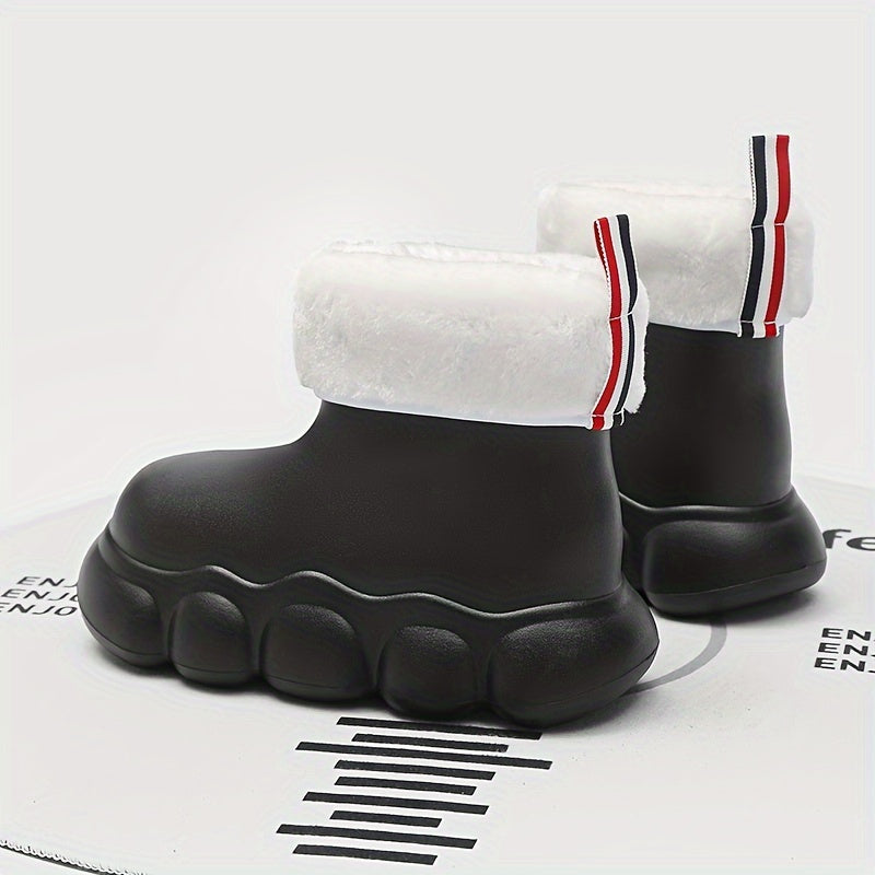 Women's Lightweight Rain Boots Winter Warm Short Tube Wear-resistant Shoes