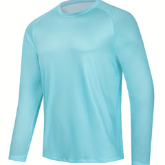 Men's Solid Long Sleeve Anti UV Sunscreen Fishing Shirt