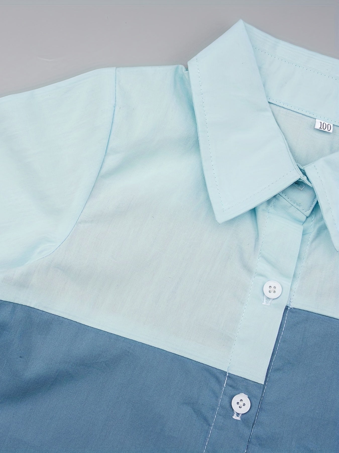 Boys Asymmetrical Block Top Non Stretch Shirt