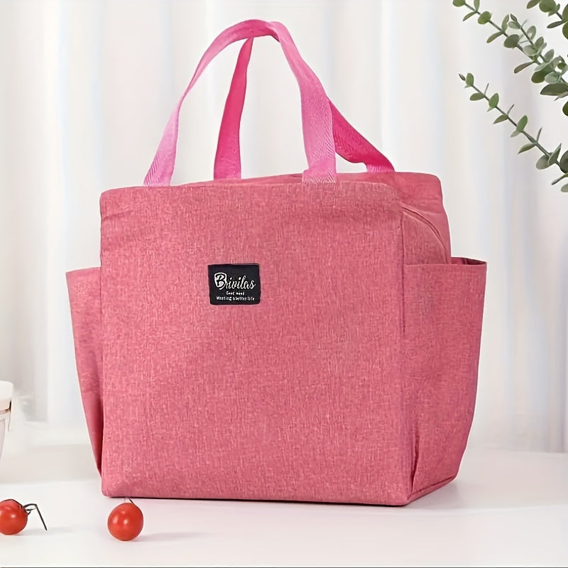 Minimalist Insulated Storage Handbag Solid Versatile Bento Bag