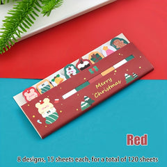 Christmas Sticky Notes 120 Sheets 8 Styles Index Memo Pad Stationery Supplies