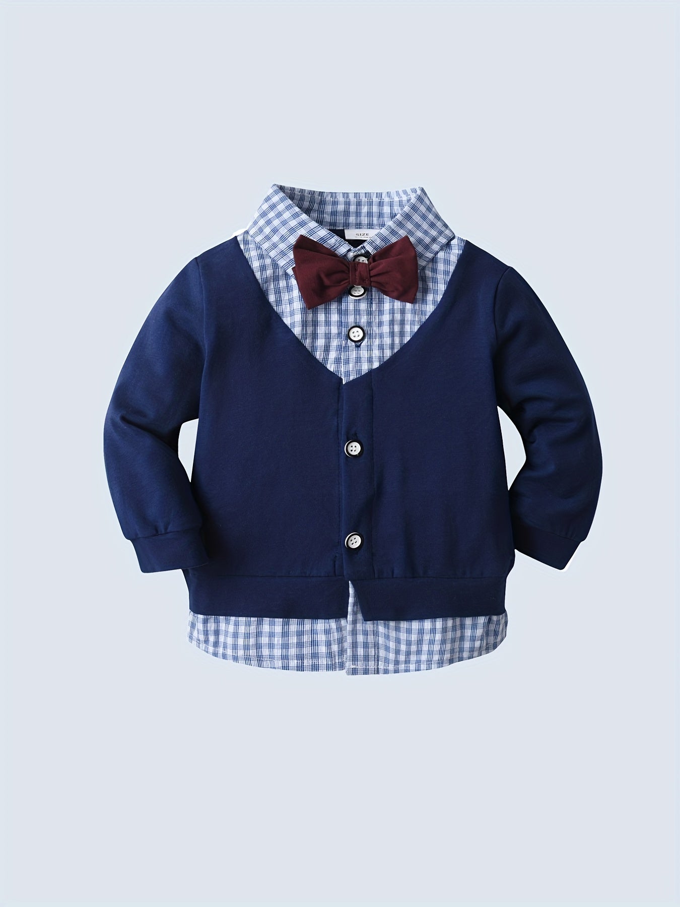 Baby Boy's Handsome Set Lapel Bow Tie Shirt & Coat & Pants Set