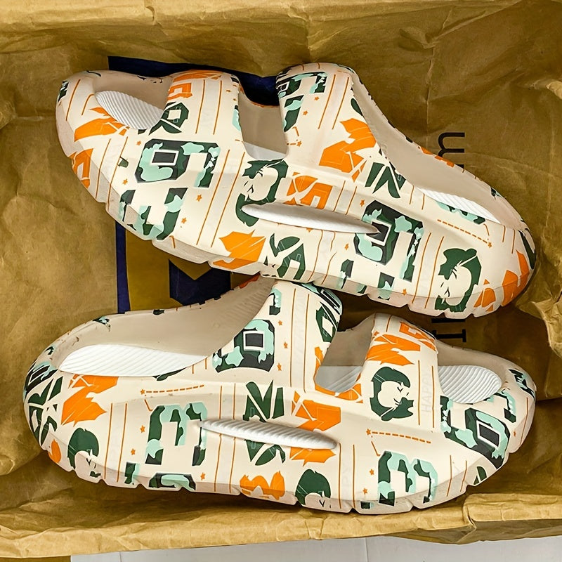 Men's Camo Platform Slides Anti-Skid Slippers