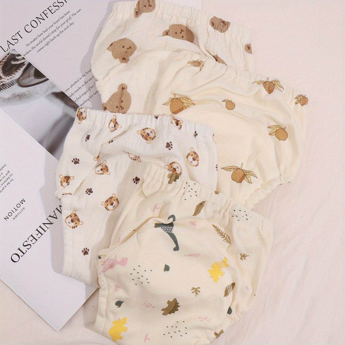 5pcs Baby Fabric Animal Waterproof Diaper Pockets Training Pants