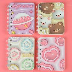 4pcs A7 Side Flip Coil Book Notepad Office Stationery Mini Journal