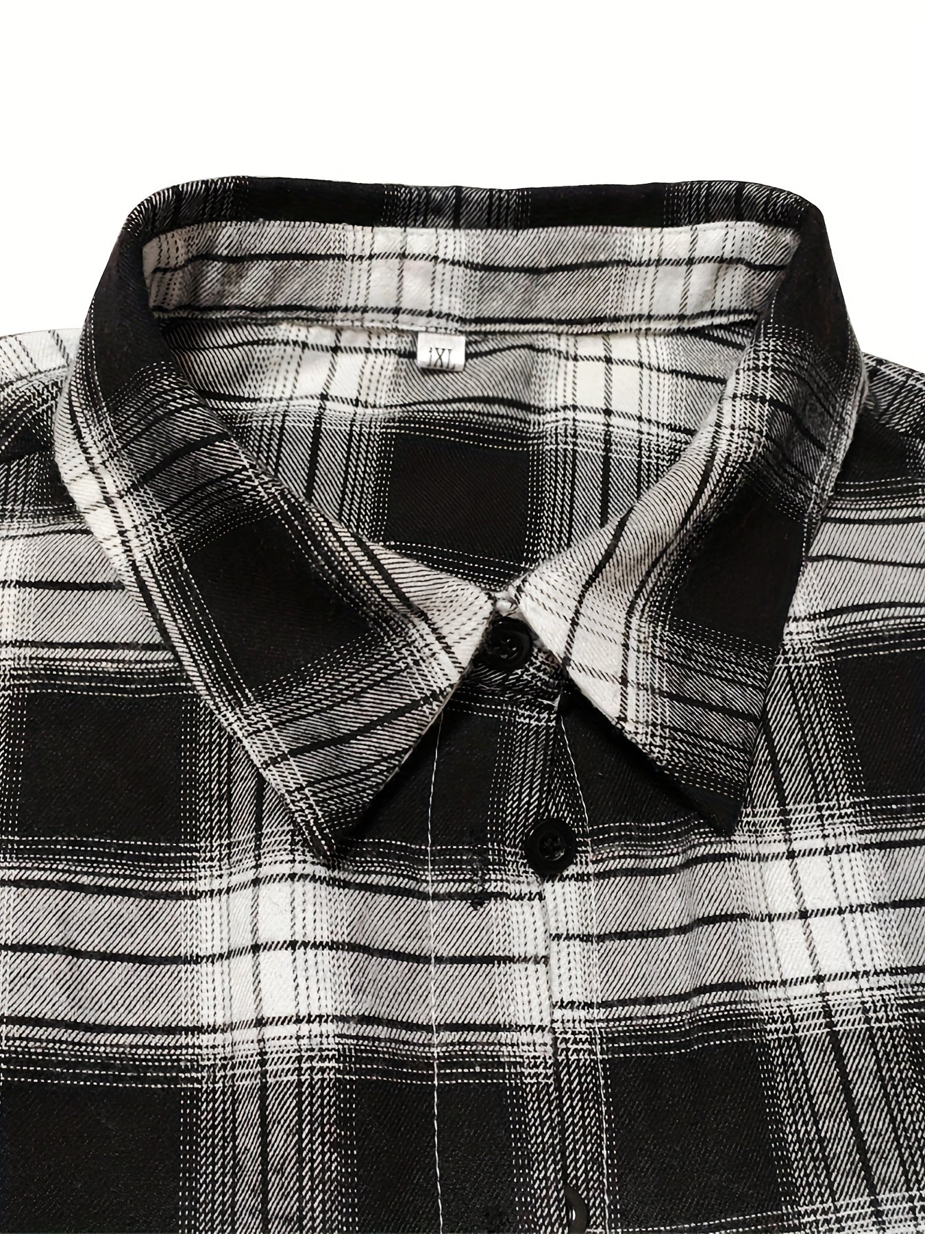  Plaid Print Long Sleeve Button Up Shirt Top