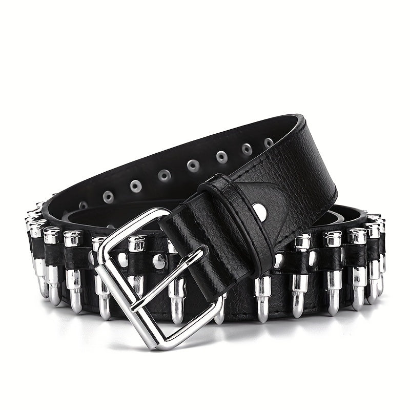 Men's Rivet Leather Belt Bullet Studded Belt