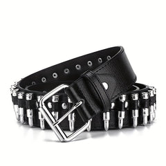 Men's Rivet Leather Belt Bullet Studded Belt