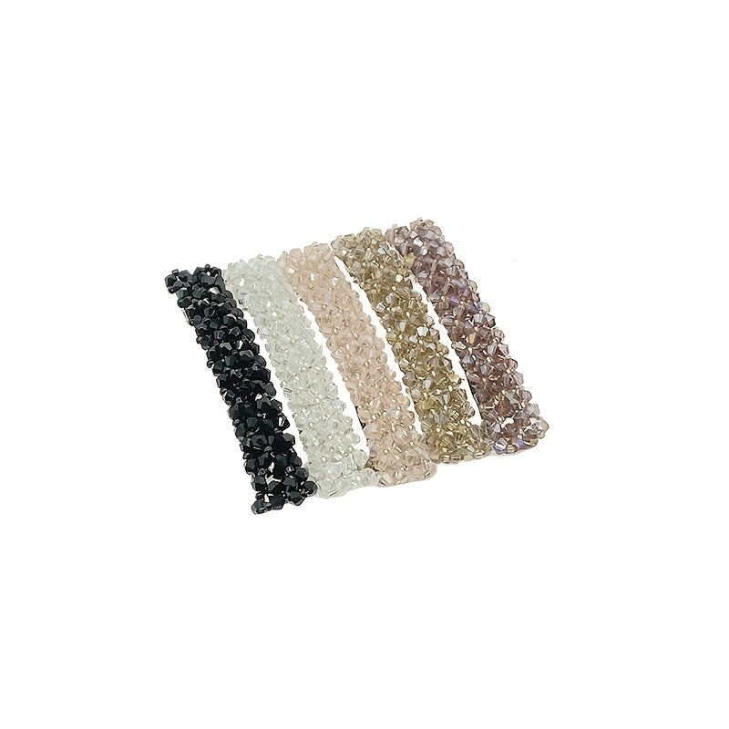 5PCS Glitter Rhinestone Hair Barrettes Fancy Crystal Bling Clips for Women