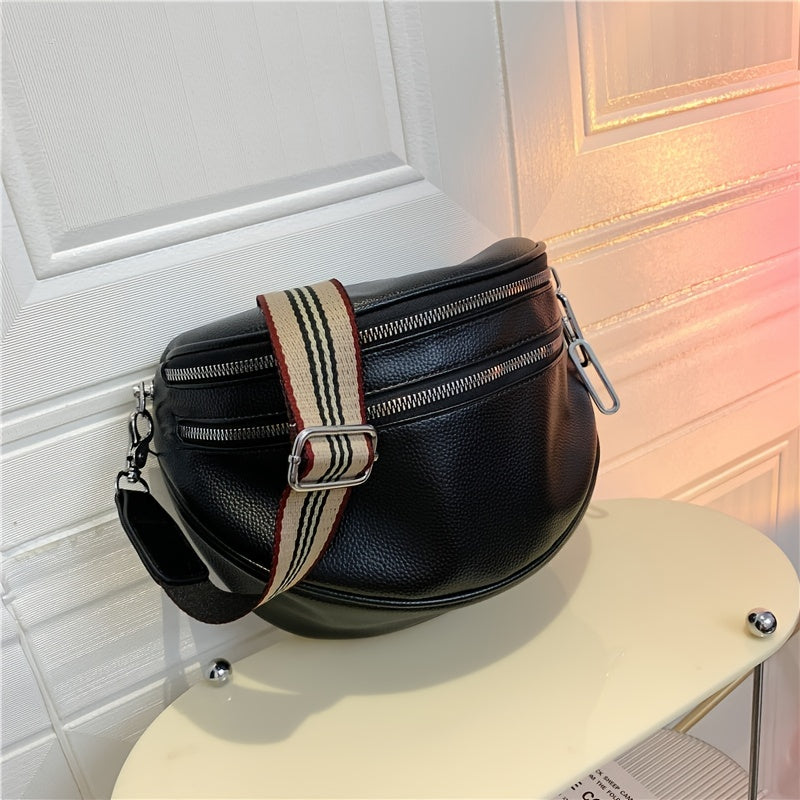 Double Zipper Fanny Pack Women's Crossbody Bag