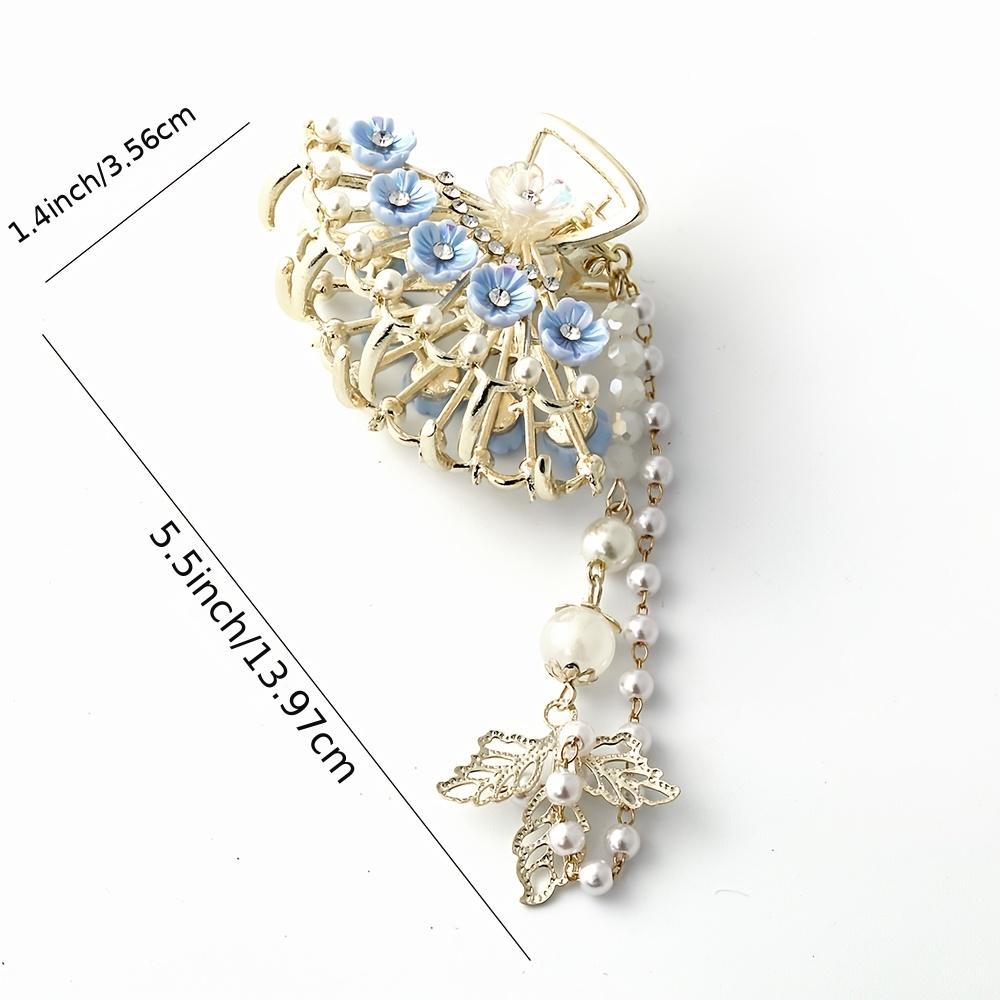 Butterfly Fan Tassel Hair Claw Clip Vintage Style Strong Grip Hair Jaw Clip
