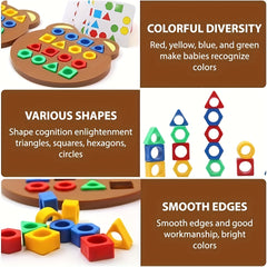 Kids Geometry Shape Matching Game Set Colorful Shape Sorting Educational Toy