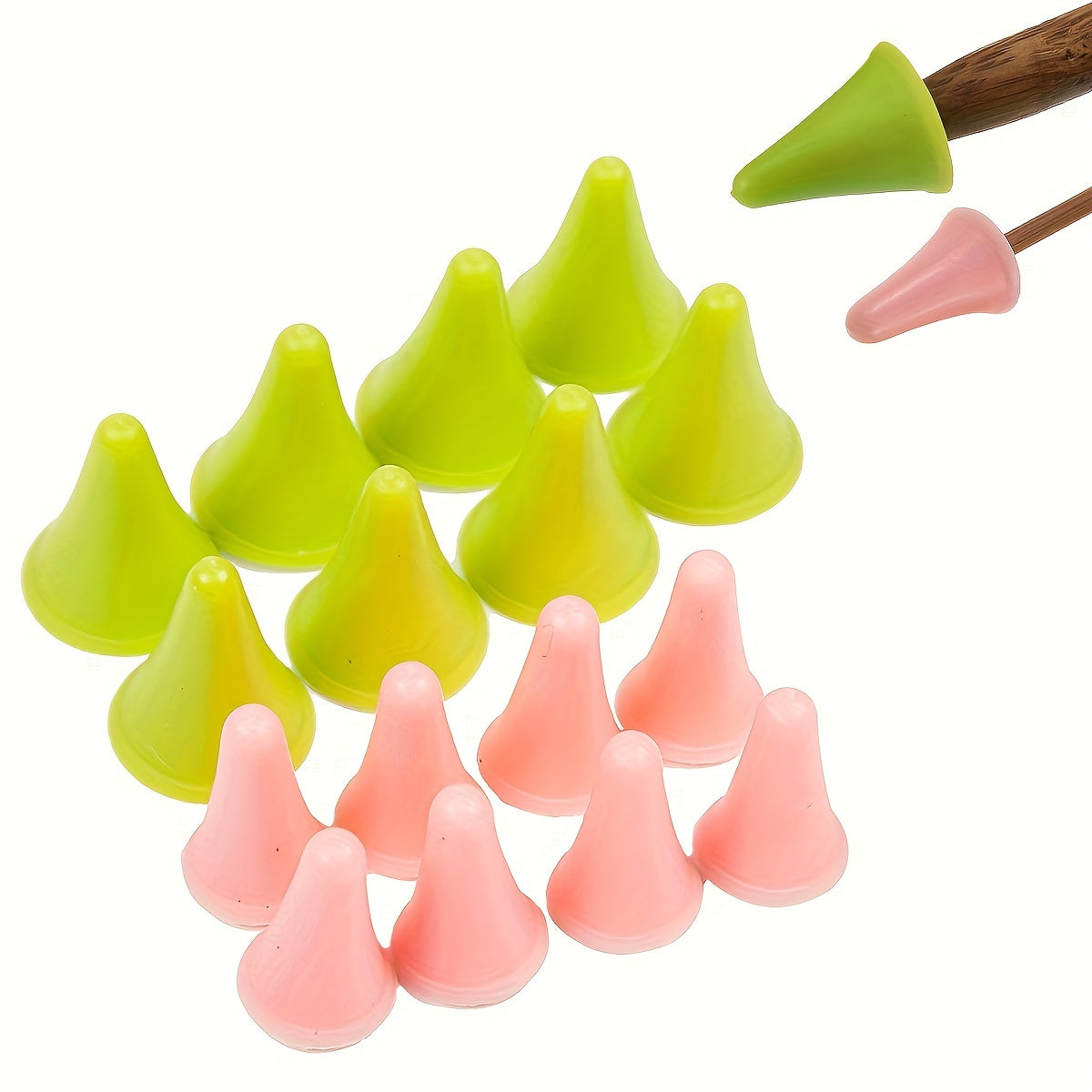 16pcs Knitting Needle Tip Protectors 2 Sizes Needle Tip Stoppers Rubber Nee