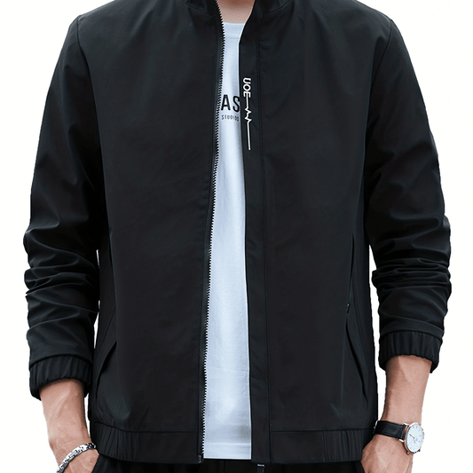 Men's Lightweight Stand Collar Windbreaker Jacket