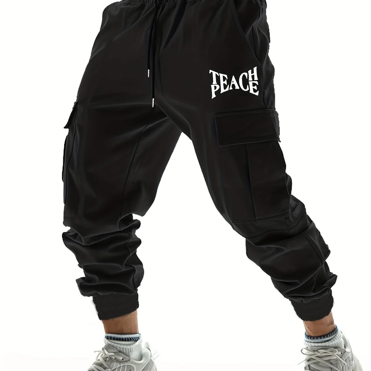 Teach Peace Stretch Cargo Pants Men's Joggers