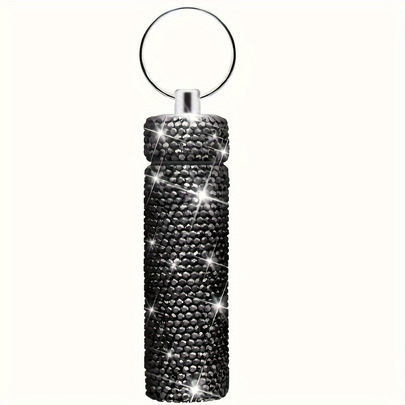 1pc First Aid Pill Sealed Jar Keychain Portable Aluminum Alloy Keychain