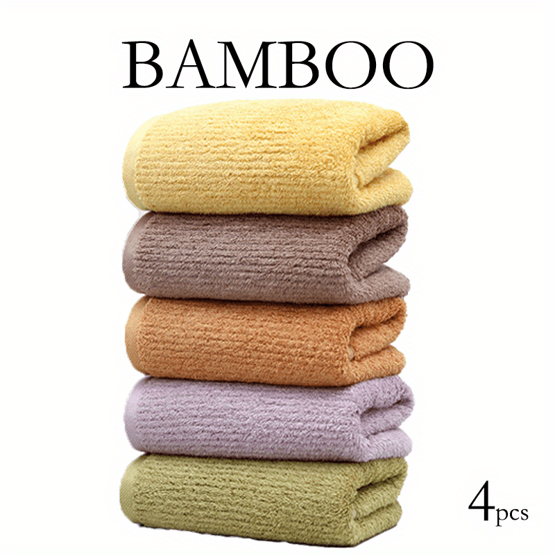 4pcs Bamboo Hand Towels Natural Hypoallergenic Soft Hand Towels Set