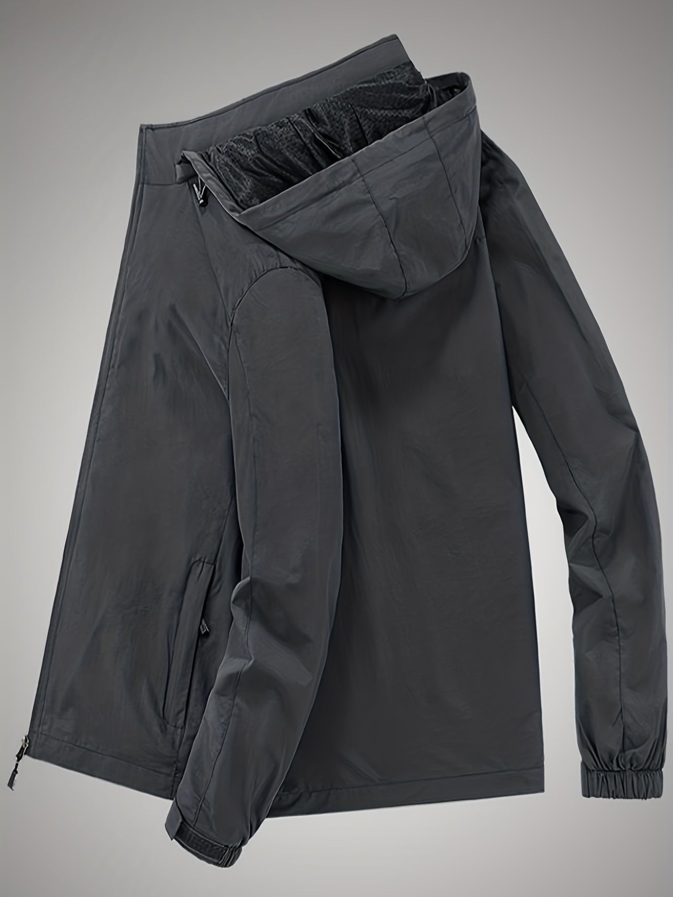 Men's Lightweight Hooded Windbreaker Jacket Zipper Coat