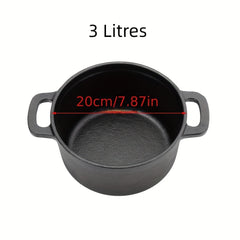 Cast Iron Casserole Dutch Oven Grill Pan Soup Pot With Lid
