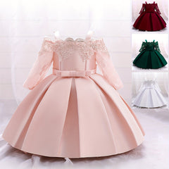 Princess Birthday Party Dress with Bow - Solid Fairy Dress