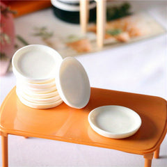 12-Piece Plate Set for Dollhouse Kitchen DIY Decor