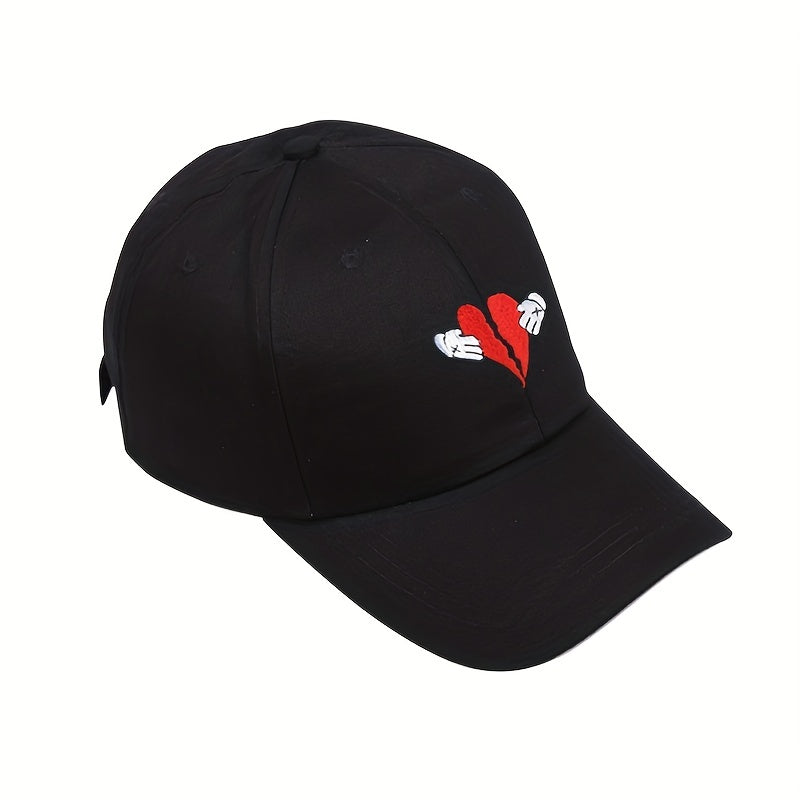 Broken Heart Embroidery Baseball Cap Casual Cotton Dad Hats Adjustable Sun Hat