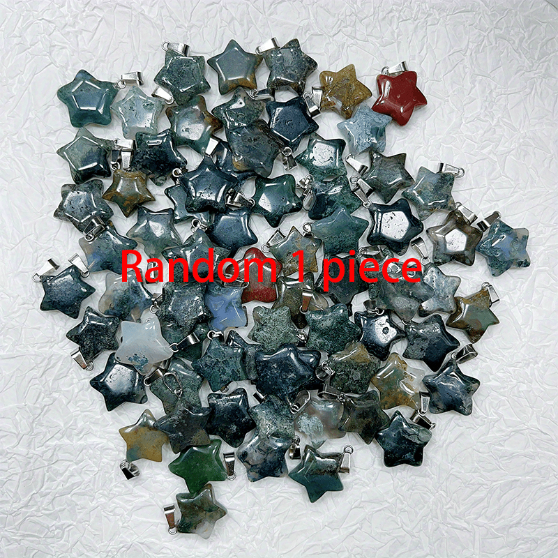 Natural Crystal Star Pendant Healing Gemstone Men