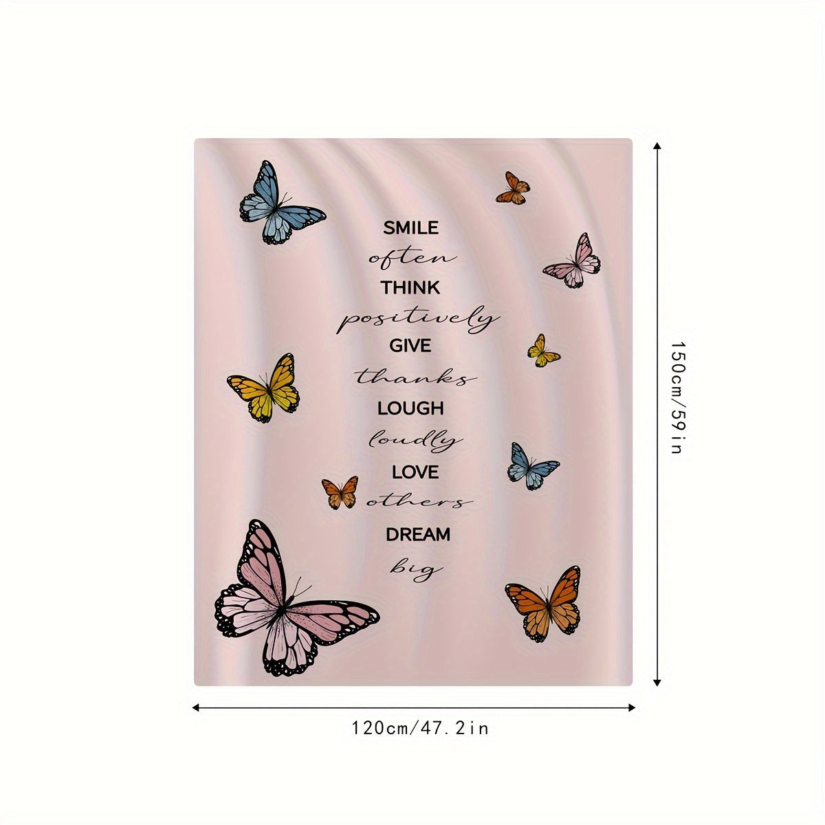 Butterfly Print Microfiber Sofa Blanket for Outdoor Picnic & Home Use