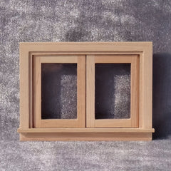 1/12 Wooden Dollhouse Window Frame Sliding Light Beige Model