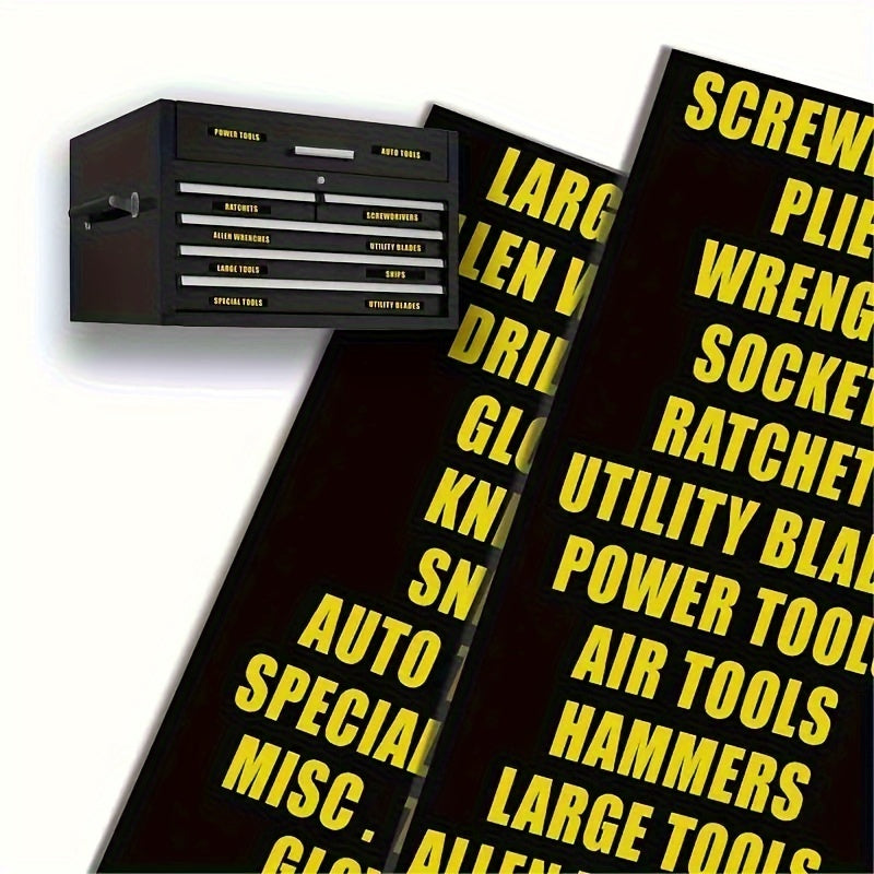 36pcs PVC Toolbox Labels Stickers Waterproof Kit