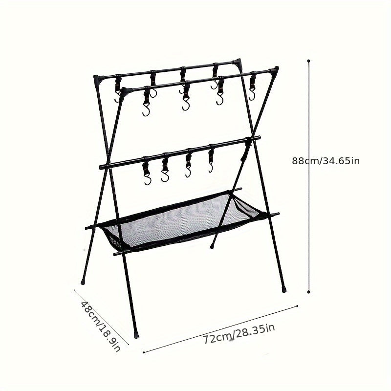 Double Layer Mesh Pocket Rack for Camping
