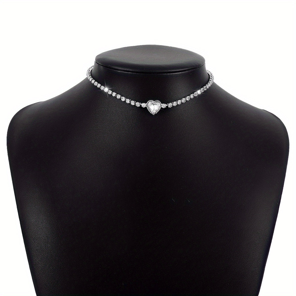 Glitter Rhinestone Love Necklace for Prom