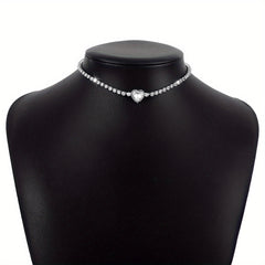 Glitter Rhinestone Love Necklace for Prom