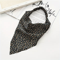 5pcs Floral Print Kerchief Chiffon Elastic Headscarf Triangular Headwear