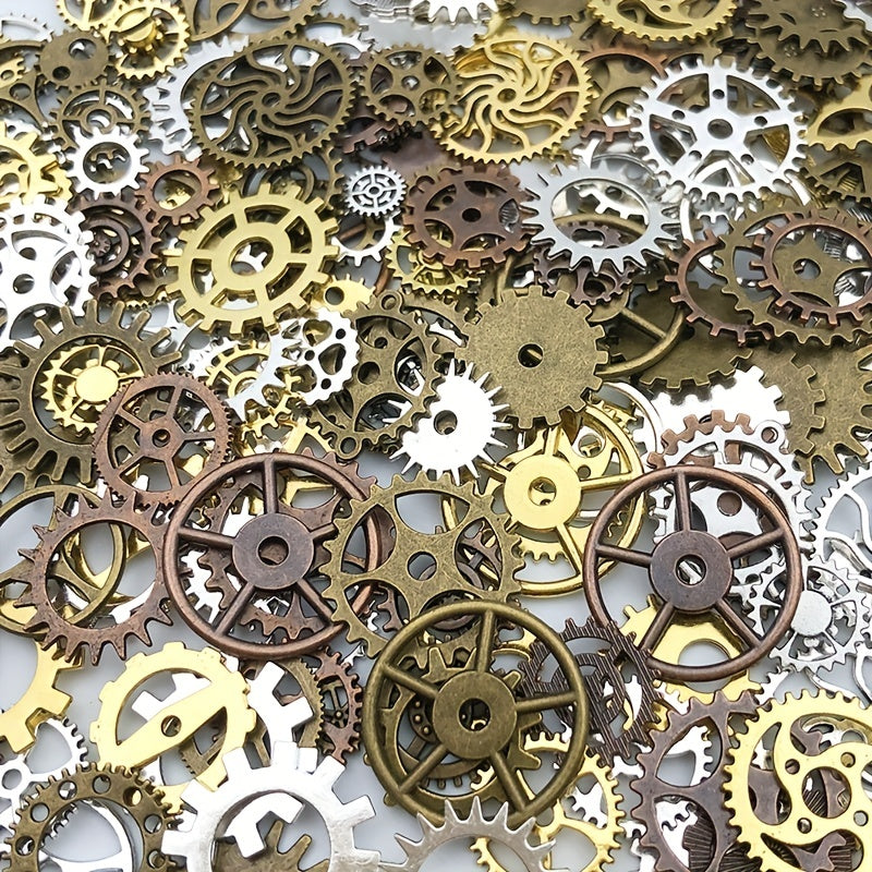 1 Oz Random Mix Metal Cogs Gears Charms For DIY Jewelry