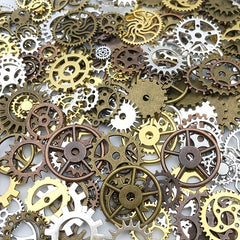 1 Oz Random Mix Metal Cogs Gears Charms For DIY Jewelry