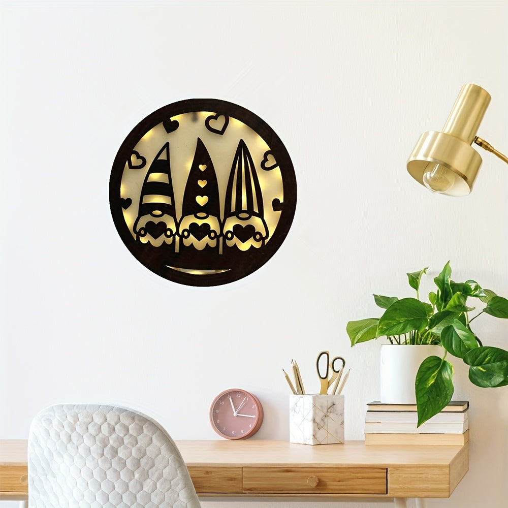Cross Border Children's Room LED Creative Lamp Wooden Hanging Sign