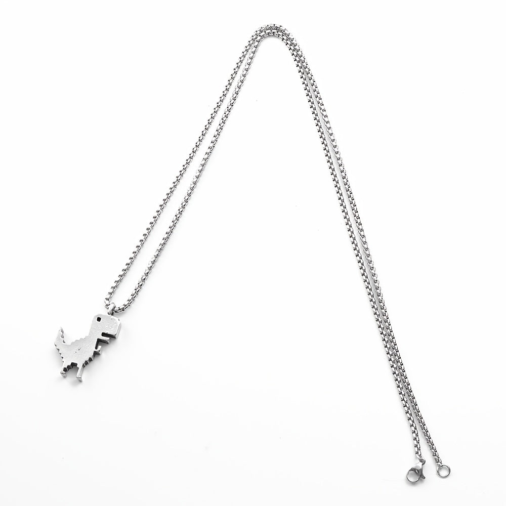 Men's Funky Dinosaur Pendant Necklace Street Hip-hop Chain Jewelry