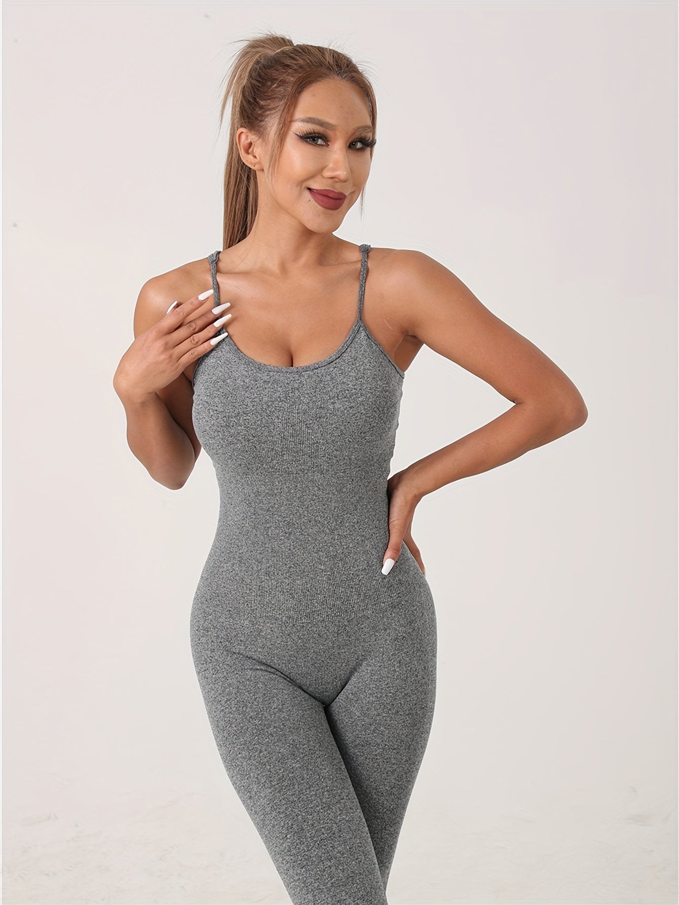 Sports Cami Jumpsuit Sleeveless Quick Drying Yoga Bodysuit Women's Activewear