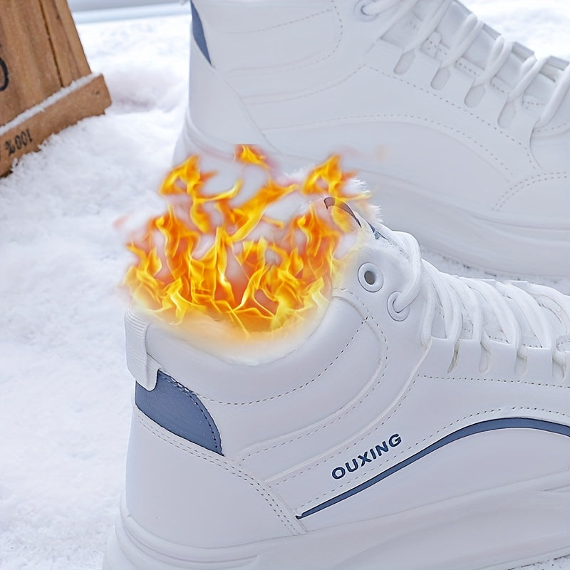 Women's Winter Sneakers Fleece Lining High Top Outdoor Casual Platform Shoes