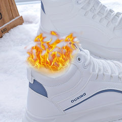 Women's Winter Sneakers Fleece Lining High Top Outdoor Casual Platform Shoes