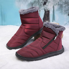 Winter Plus Velvet Women's Snow Boots Warm Lightweight Casual Zipper Snow Boots