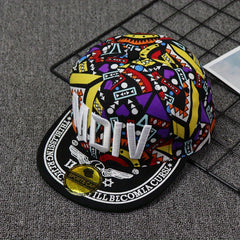 MDIV Embroidery Snapback Hat Hip Hop Graffiti Print Baseball Cap Unisex