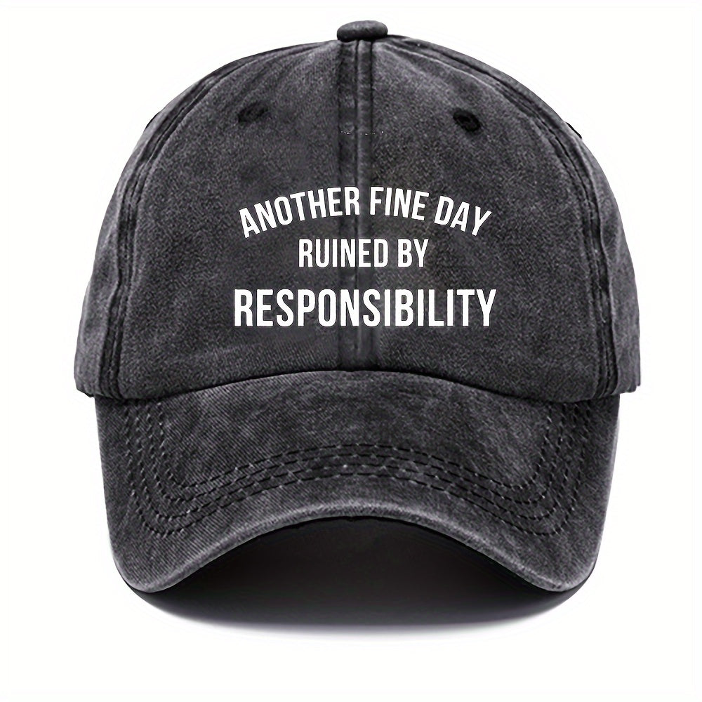 Letter Printed Washed Cotton Baseball Cap Sun Protection Hat