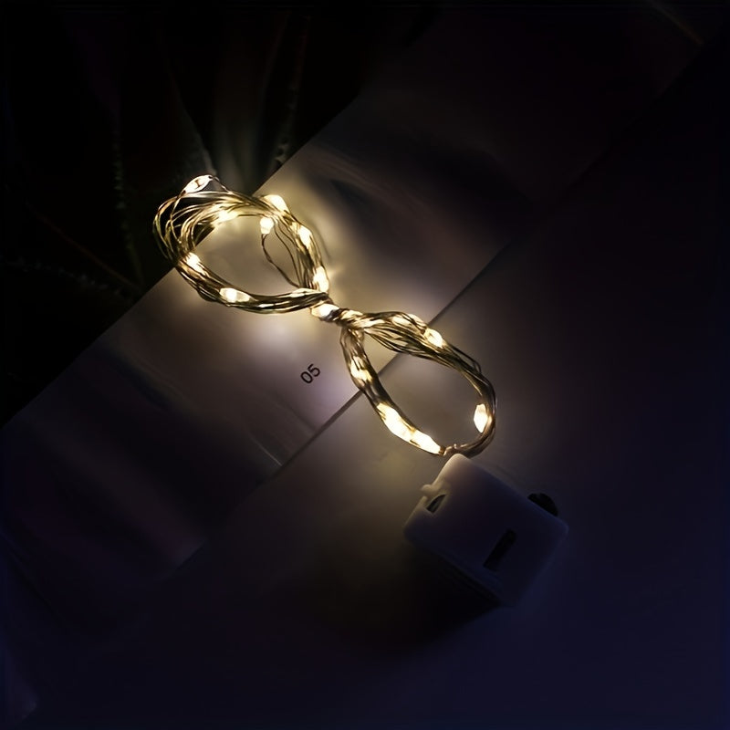10pcs Copper Wire LED String Lights Fairy Lights Decorative Curtain Star Lights