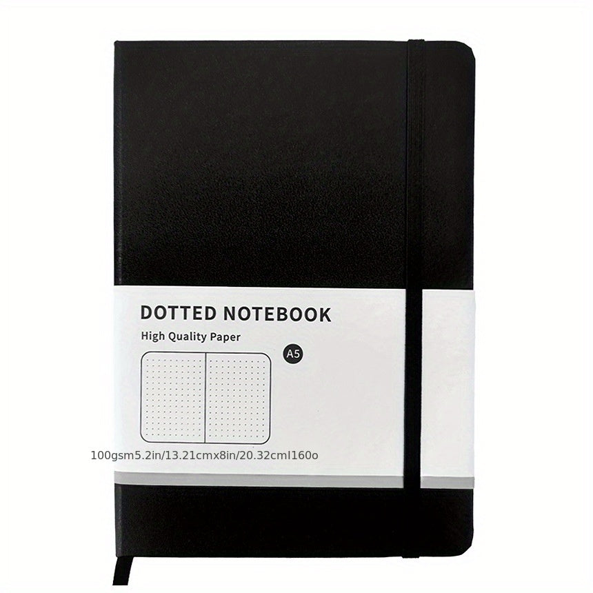 A5 Hardcover Dotted Line Notebook Brown Grey