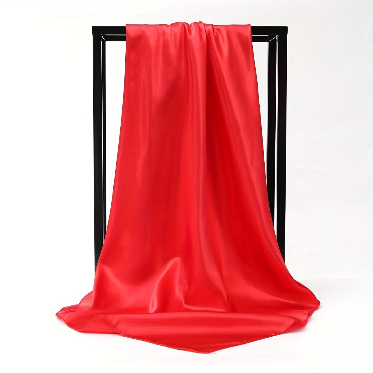 Solid Satin Shawl Bandana Silk Square Scarf Head Wrap Classic Sunscreen Travel