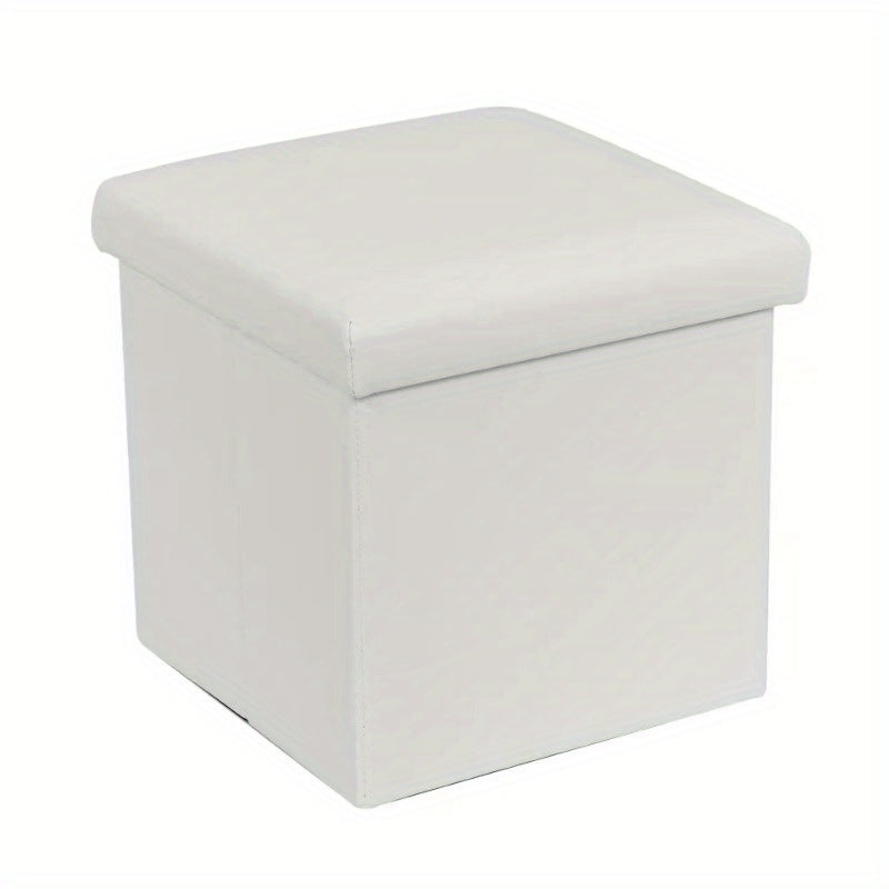 Multifunctional Folding Storage Stool Ottoman Marble Pattern