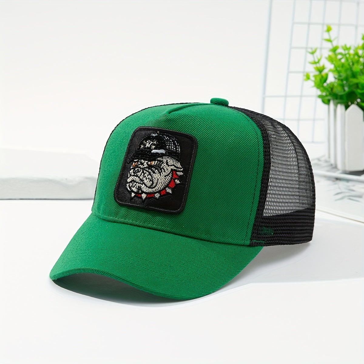 Wild Boar Patch Trucker Hat Embroidered Baseball Cap Unisex Hip Hop Adjustable