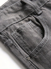 Boys Ripped Jeans Skinny Slim Fit Washed Denim Long Pants